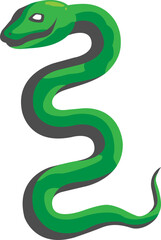 Naklejka premium Green snake logo with a white eye, symbol of the new year.
