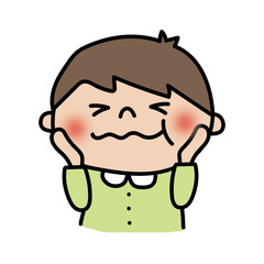 美味しいのポーズをする子供（男の子2）