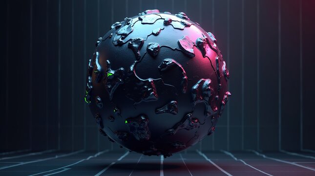 abstract sphere with a subtle grid pattern, evoking a sense of modernity and sophistication