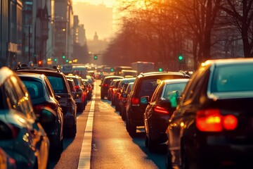 Obraz premium The impact of rush hour on city travel.