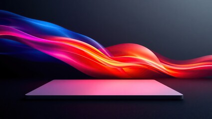 digital tablet pc with abstract background