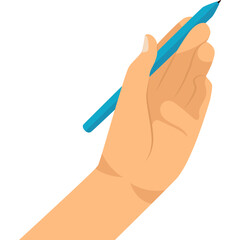 Hand Holding Pen Illustration