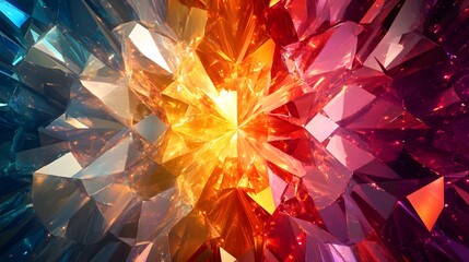 A colorful crystal-like structure with various shades of light