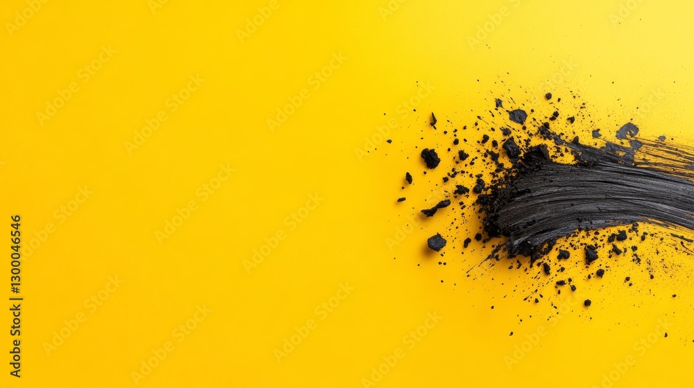 Poster bold black speed lines radiate from a central point on a bright yellow background, creating a vibran