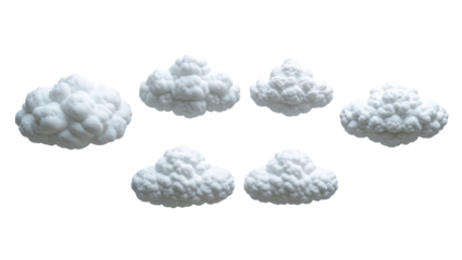 Whimsical cloud motif pillows with soft pastel hues, perfect for nursery decor, kawaii aesthetics, and a comforting ambiance