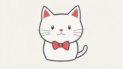 Playful baby cat cozy room illustration whimsical environment close-up adorable bowtie concept