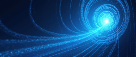 Blue abstract swirl vortex tunnel 