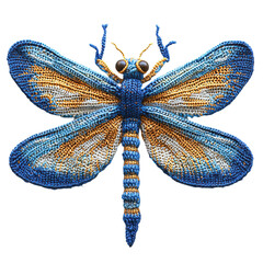 Fototapeta premium Intricate Dragonfly Knitting Pattern Design on a Clean Transparent background Ideal for Craft and Textile Projects
