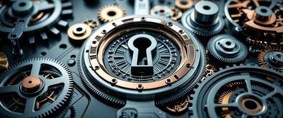 gears on a black background