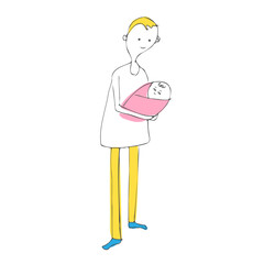 Father holding a baby