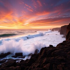 Fototapeta premium Sunset Over Ocean