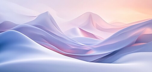 Obraz premium Subtle Waves of Serenity, An Abstract Landscape in Pastel Hues
