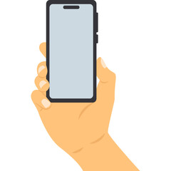 Holding Phone Vector Illustration