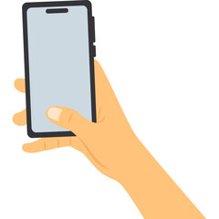 Holding Phone Vector Illustration