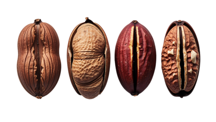 Realistic nutmeg seed botanical artwork in classic pen and ink style, historical spice illustration with macro view and anatomical precision