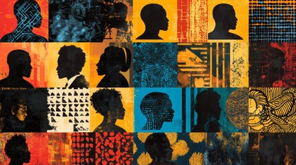 Fototapeta premium Celebrate bold colorful black history month community center event design urban setting vibrant display