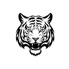 Fototapeta premium Majestic White Tiger Head: A Fierce and Powerful Vector Illustration