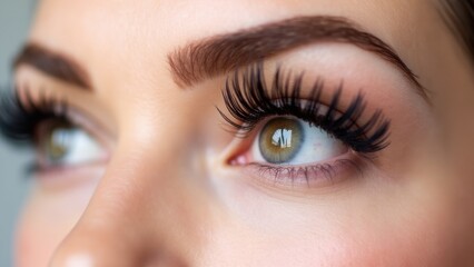 Obraz premium Eyelash extensions for volume enhance the fullness and length of natural lashes.