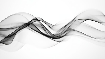 Naklejka premium A monochrome abstract desktop wallpaper with soft, wavy black lines on a white background, creating a smooth and elegant flow.