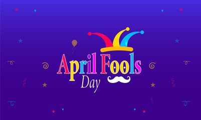 Naklejka premium April fool's day. April 01. Silly face emotion with tongue sticking. funny prank concept Poster or banner design illustration. suitable for, background,Greeting Card, standard Social Media Post.