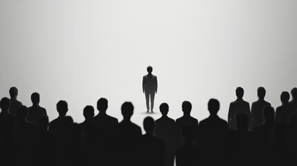 Pink silhouette of couple standing in monochrome crowd of different people,surreal unique and different concept,loneliness in society,shadow,freedom,Love,be yourself,Stand out from the crowd.