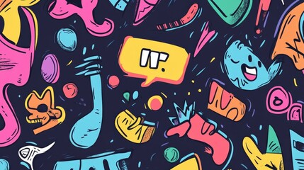 Engaging creative social media post online platforms hand-drawn doodle art digital environment creative perspective