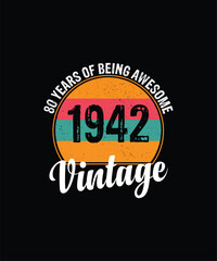 82 years of being awesome vintage 1940 Vintage Tshirt design