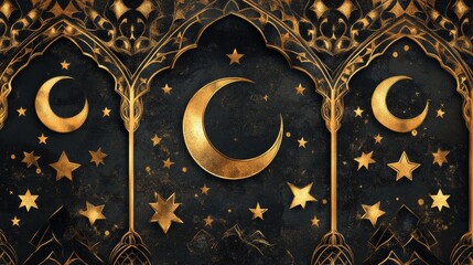 Exploring a detailed ramadan pattern with gold ffbe cultural spotlight artistic design spiritual journey traditional perspective