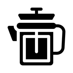 French Press Coffee Maker glyph icon