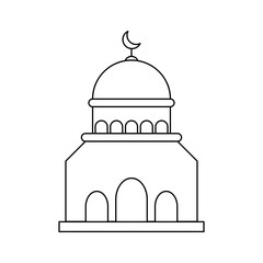 Mosque Icon. Mosque Vector Icon in line style design. Mosque Symbol. Vector illustration.