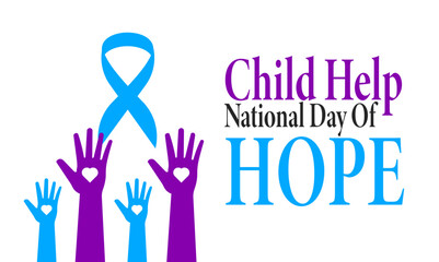 Fototapeta premium childhelp national day of hope. Holiday concept, suitable for placard, background,Greeting Card, Poster design template with text inscription, standard Social Media Post.