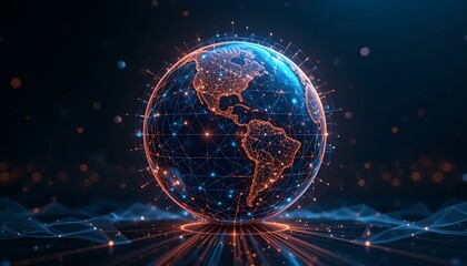 Global Network Connectivity: Digital World Visualization