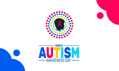 Wolrd Autism Awareness Day, April 2.  Holiday concept, suitable for placard, background,Greeting Card, Poster design template with text inscription, standard Social Media Post.