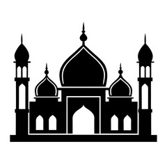 mosque icons of silhouette black illustration isolated on a transparent background