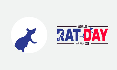 World Rat Day. Holiday concept, suitable for placard, background,Greeting Card, Poster design template with text inscription, standard Social Media Post.