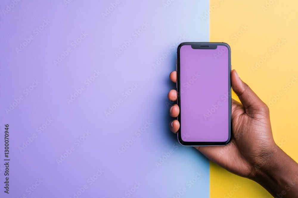 Poster close-up shot shows a hand gripping a mobile phone featuring a transparent screen set against a past