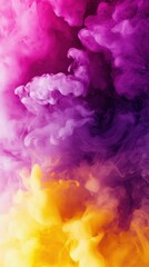 Fototapeta premium Vivid Colorful Abstract Smoke in Pink and Yellow Swirling Patterns for Creative Design