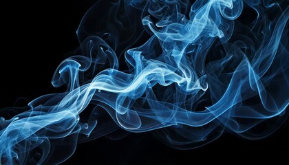 Obraz premium Serene Smoke Symphony – A hypnotic display of delicate, luminous smoke rising and unfurling in graceful motion.