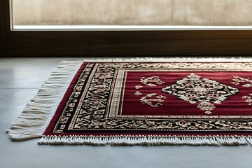 Elegant Red Area Rug with Intricate Design