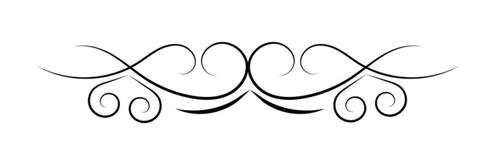 Flourishes vintage. Ornamental borders and dividers, filigree ornament swirls. Victorian decoration elements . 