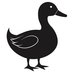 Obraz premium duck silhouette vector illustration on white background