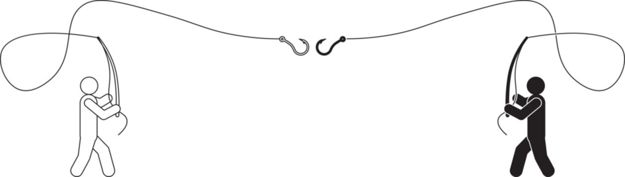 recommend clip art: outline silhouette Fly fishing icon set