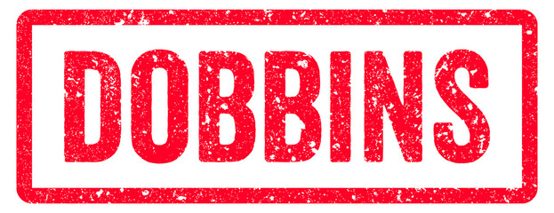 Dobbins Stamp Transparent Seal, Red Grunge Dobbins Word Rubber Stamp Seal