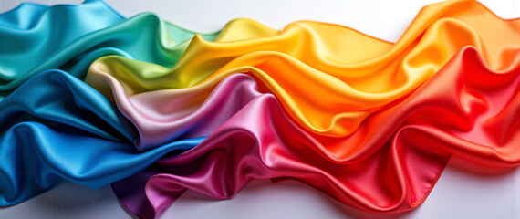 Obraz premium Vibrant Rainbow Silk : Perfect for Greetings, Celebrations, and LGBTQ