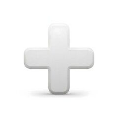 Obraz premium A 3d rendered white plus sign on a white background