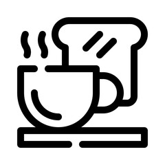 Breakfast Tray with Coffee & Pastries line icon