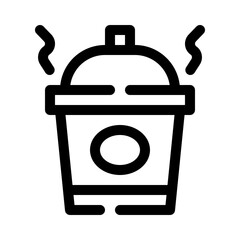 Beverage Cup with Sealed Lid for Takeout line icon