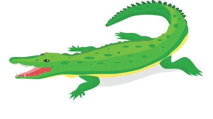 flat crocodile illustration on white background
