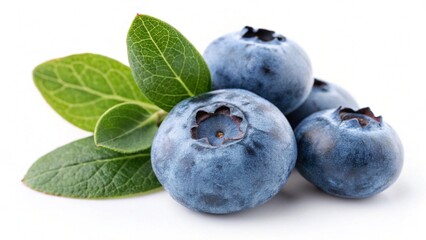 Obraz premium Fresh Blueberry Isolated on White Background – Full Depth of Field