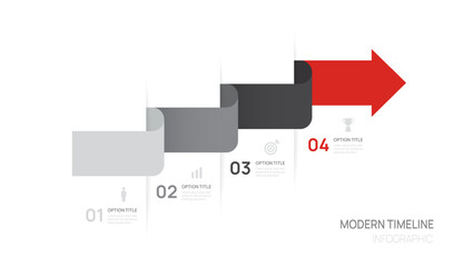 Infographics arrow design timeline template. Business Presentation 4 steps to success, vector illustration.